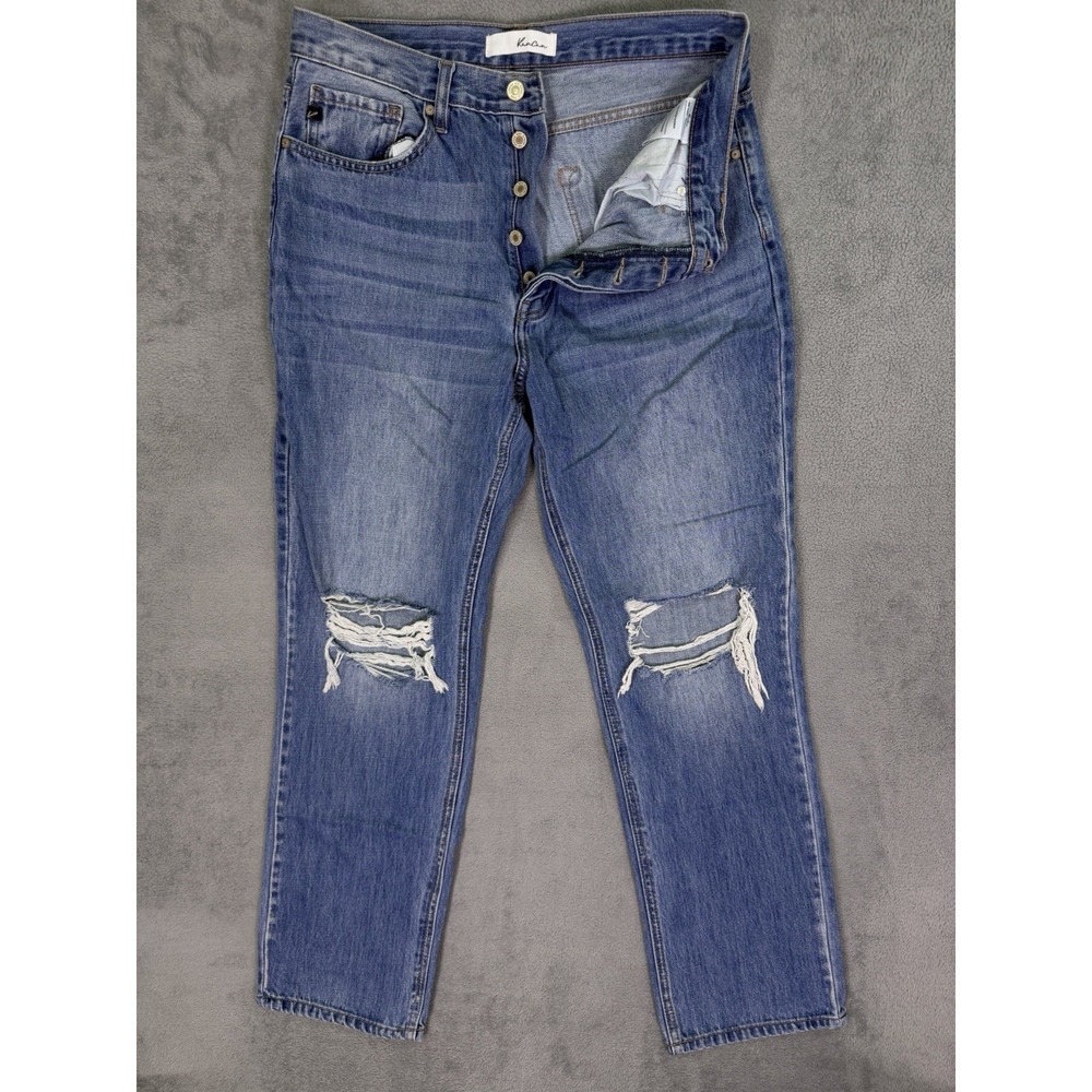 KanCan Jeans Womens 11/29 Blue Dixon 90s Boyfriend Ultra High Rise Button Fly